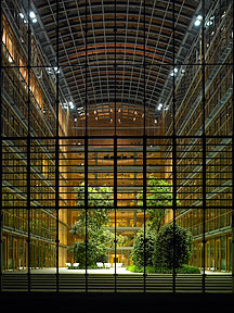 Photo:Outside view into one of the winter gardens.